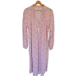 Petite Plum Pima Cotton Floral Long Nightgown Size Medium